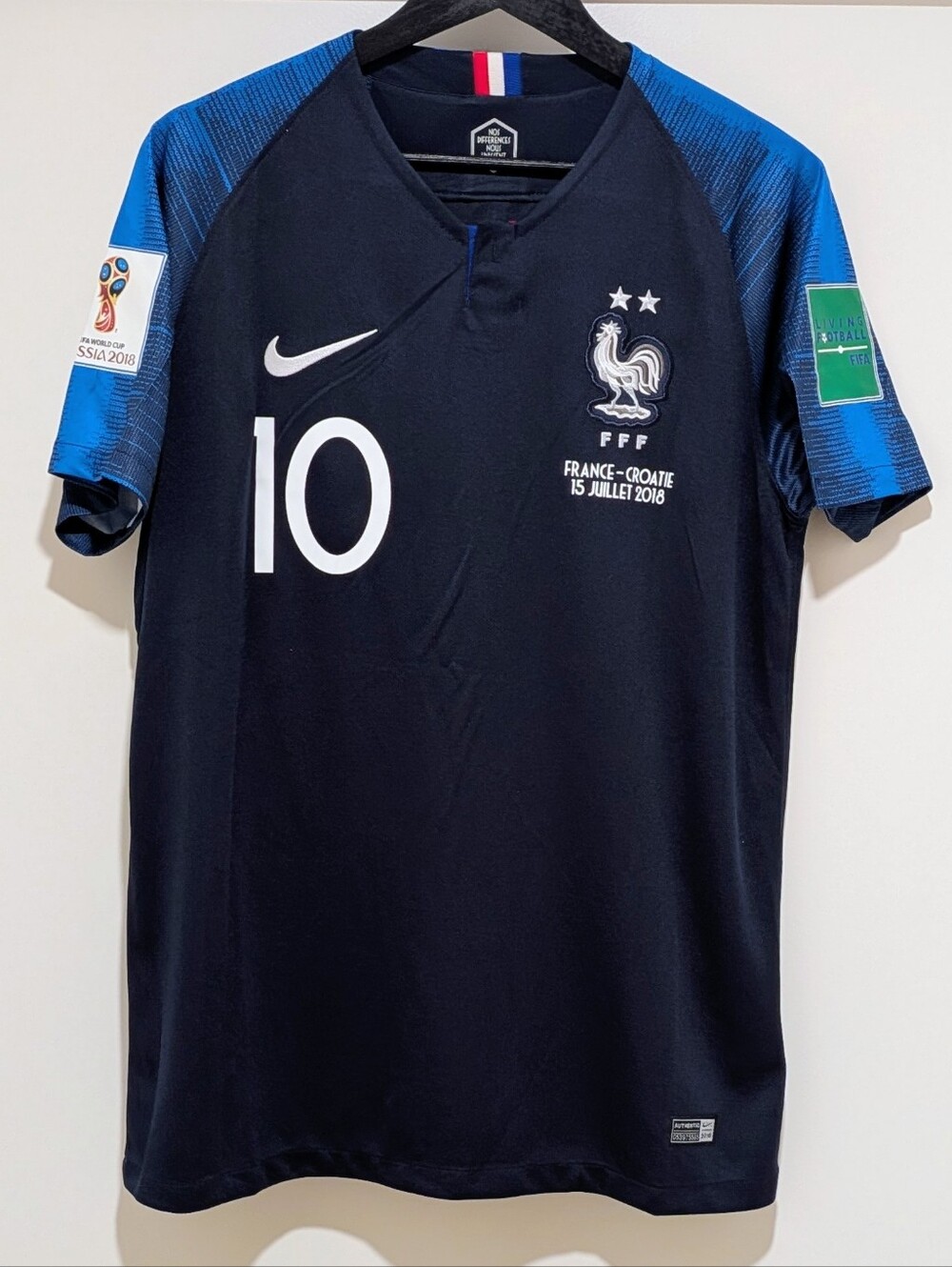 France Kylian Mbappe 2018 World Cup Final Retro Jersey Blue